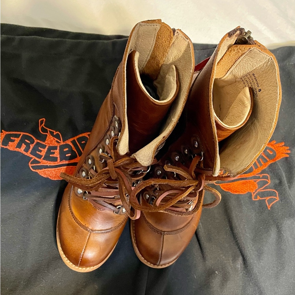 Freebird leather Borow heeled combat boots-Size 8, caramel brown - Picture 4 of 6